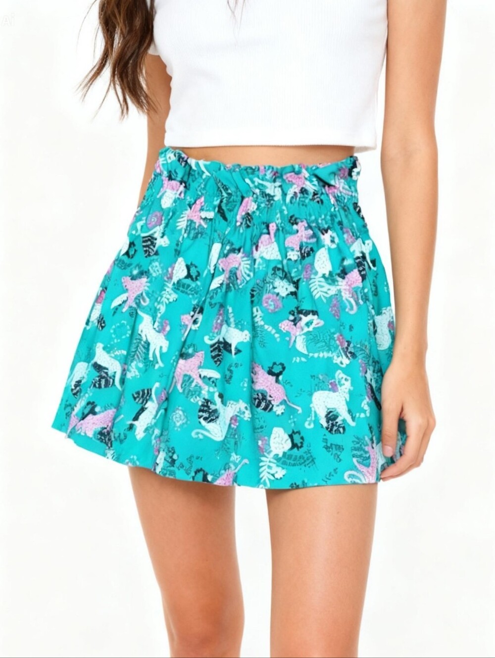 NEW! Gemini Beach Cheetah Skirt